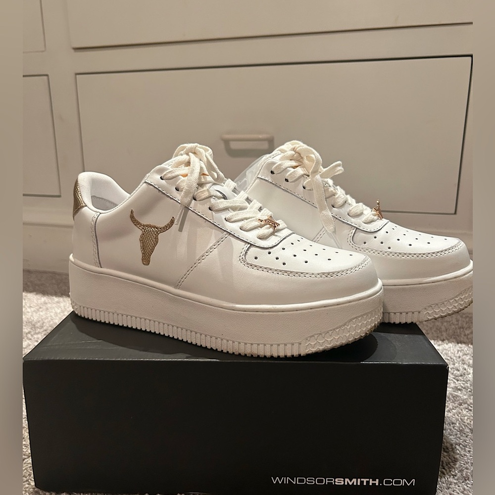 Windsor smith white platform sneakers size 9